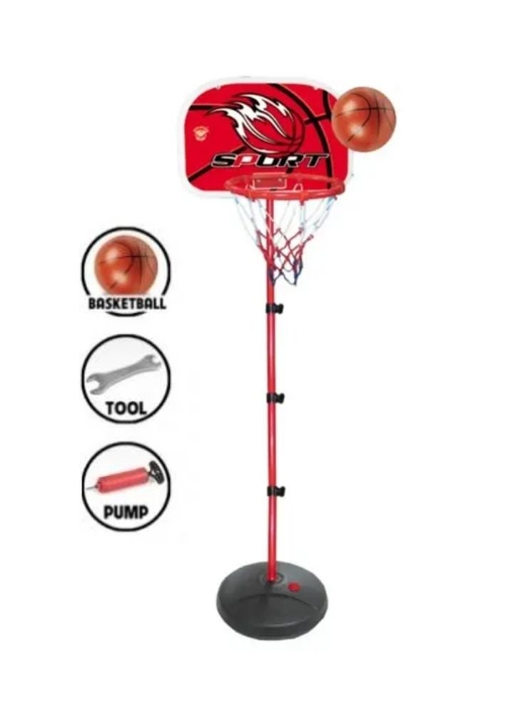 بريميم مجموعة حامل كرة سلة قابلة للتعديل للأطفال - طوق قابل لتعديل الارتفاع مع قاعدة وكرة ومضخة للعب في الأماكن المغلقة والمفتوحة - Image 3